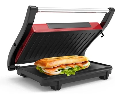 Chef Buddy Gourmet (Red) Panini Press – Sandwich Maker with Nonstick Red  - Image 1 of 2