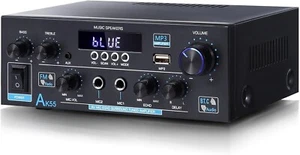 AK55 Stereo Audio Amplifier, 600W Home 2 Channel Wireless Bluetooth 5.0 Power Am - Picture 1 of 8