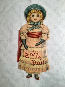 ONLY A DOLL, VINTAGE DOLL SHAPE BOOK - Imagen 1 de 3