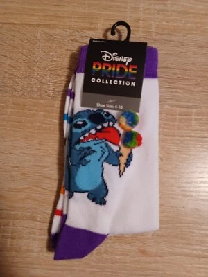 Disney Lilo & Stitch Rainbow Ice Cream  Socks New /W Tags 5-10 Centric - Image 1 of 4