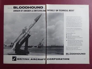10/1961 PUB BRITISH AIRCRAFT BRISTOL FERRANTI BLOODHOUND MARK 2 SWEDEN SUISSE AD - Imagen 1 de 1