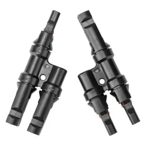 1 Pair 2 To 1 2 branch Waterproof T Branch Cable Connectors Solar PV Panel Conne - Picture 1 of 7