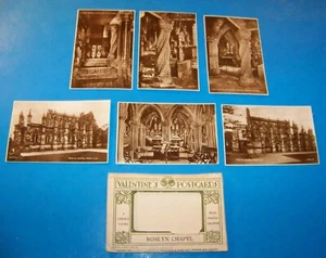 Scotland Roslyn Chapel Complete Set (All 6 Postcards) Vintage Valentine's RPPC - Picture 1 of 4