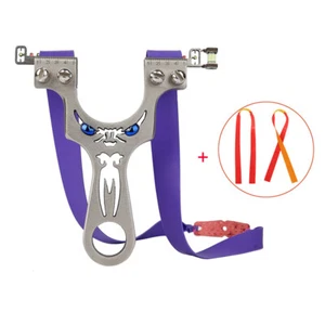 High Velocity Slingshot Stainless Steel Hunting Catapult with 2 Rubber Bands - Picture 1 of 12