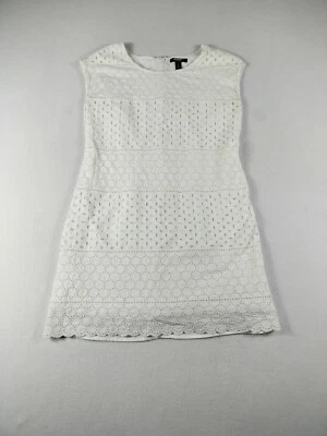 Vestido Vaina Antiguo Azul Marino Para Mujer Pequeño Blanco Cottagecore Babydoll Coqueta Crochet Foto 1 de 4