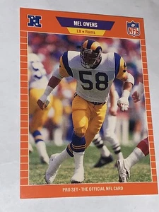 1989 Pro Set #206 Mel Owens Football Card - Photo 1/2