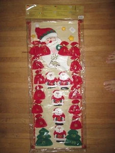 NOS Vtg PAGET TRADING Textile Felt Santa -Themed  Hanging X-Mas Advent Calendar - Picture 1 of 5