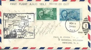 First Airmail Flight Pampa TX 15 November 1949 AAMC# 81E24 - Picture 1 of 1