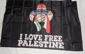 New Free Palestine Flag 3' x 5' Flag With Fist - Picture 1 of 3
