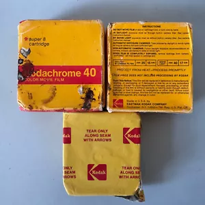 3x Cartucho de película de película Kodachrome 40 colores Super 8 cámaras 15 m tipo A exp 1980 - Imagen 1 de 5
