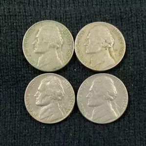 1947, 1964, 1977 & 78 United States 5 Five Cent Coin x 4 Circulated Coins - Picture 1 of 2