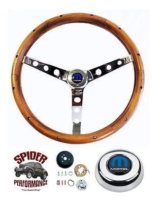 Dodge 1970-1976 volante madera Mopar 15" clásico nogal Foto 1 de 4