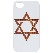 Star of David Wood Case for iPhone 15/14/13/12/11 Pro/Max/Mini/Plus S21/22/23 L