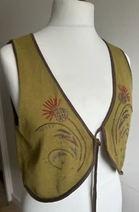 Gudrun Sjoden Embroidered Vest Floral Top Size M - Picture 1 of 9
