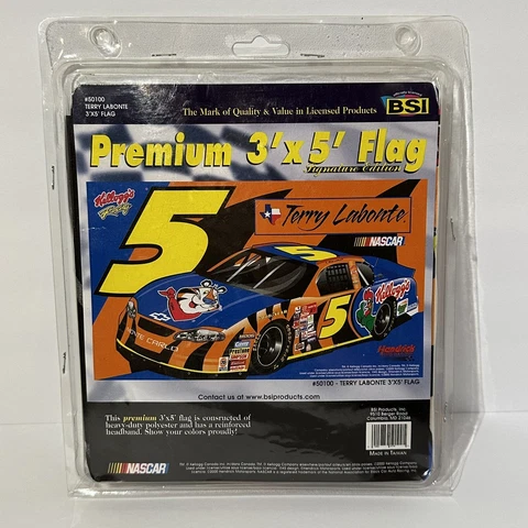 TERRY LABONTE KELLOGG'S #5 NASCAR RACING PREMIUM 3ft X 5ft FLAG NEW SEALED Cover