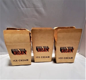 Vintage 1954 Husky Ice Cream Full One Pint Boxes Seattle, Wa., Set Of 3 NOS - Picture 1 of 6