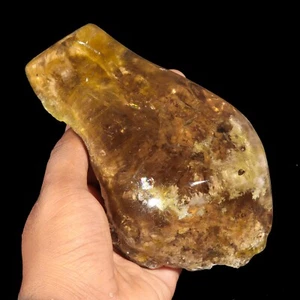 PRÄPARAT NATÜRLICHER GOLDENER RUTILQUARZ POLIERTER ROHER EDELSTEIN 777 GRAMM. #104 - Bild 1 von 4