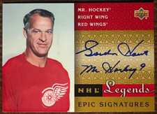 2001-02 UPPER DECK NHL LEGENDS EPIC SIGNATURE AUTOGRAPH GORDIE HOWE/MR. HOCKEY