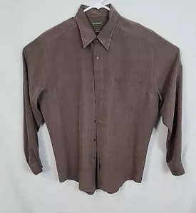 Dockers Shirt Mens Large Button Down Brown Striped Long Sleeve, Large NWOT - Picture 1 of 6