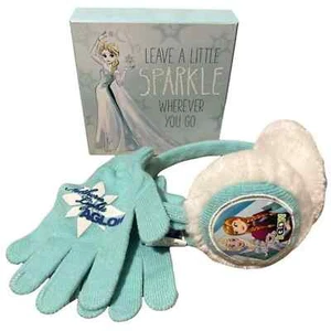 Disney Frozen Set of Ear Muffs, Mittens and Wooden Sign for Girls - Picture 1 of 10