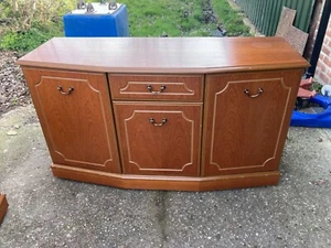 Brown Wooden Sideboard Cabinet TV Unit with Cupboards & Drawer - Picture 1 of 12