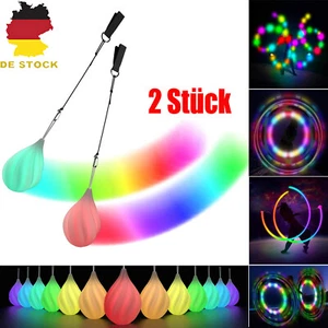 2Stück Multicolor Glow POI LED Bälle Blinklicht Für Erwachsene Kinder Jonglieren - Bild 1 von 9