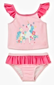 New Unicorn Baby Girls 2 Piece Bathing Swimsuit Tankini Size 12mos - Picture 1 of 3