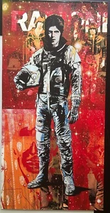 Bowie Monoprint 2016 unique and over Ramones poster by Blunt Graffix - Picture 1 of 2