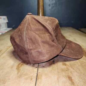 Henschel Hat Co USA Rustic Brown Leather Baseball Hat Cap - Picture 1 of 5