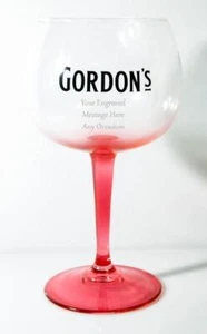 Personalised Gordons Pink Gin Glass Gift for Him or Her Engraved Name or Message - Picture 1 of 5