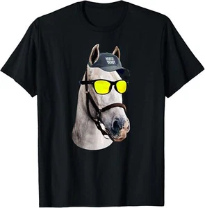 Funny Horse Racing Vintage Horse Portrait KY Derby Horse T-Shirt Hoodie - Picture 1 of 18