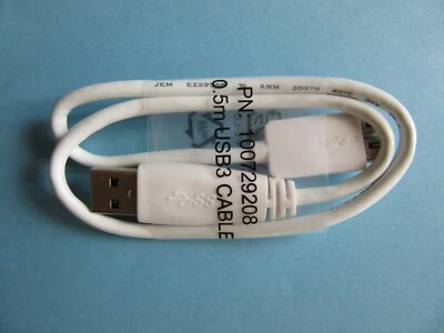 Genuine White Seagate 4TB 5TB USB 3.0 Micro-B Cable External HDD Drive 0.5m 50cm - Image 1 of 4