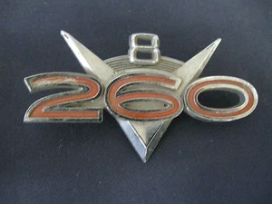 FORD "260 V8 " CURVED FOMOCO EMBLEM BADGE SCRIPT TRIM METAL - Picture 1 of 2