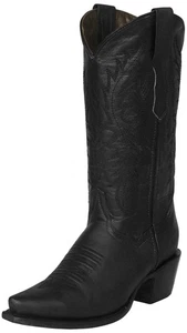 Damen-Westernstiefel Rodeo schwarz durchbrochene Zehenpartie Leder halbhoher Überziehstiefel Mujer - Bild 1 von 5