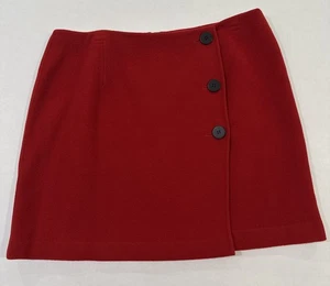 Gonna Talbots rossa lana avvolgente cerniera posteriore professionale preppy taglia 14 - Foto 1 di 9