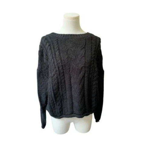 Argeaux & Elle Womens Medium Black Cable Knit Sweater - Image 1 of 3