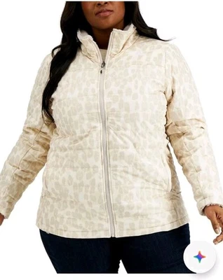 Женская утепленная двусторонняя куртка The North Face большого размера с принтом Mossbud 2X - Изображение 1 из 4