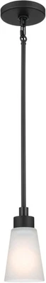1 pc Kichler Erma Mini Pendant Light with Satin Etched Glass, Updated Tradition- - Image 1 of 4