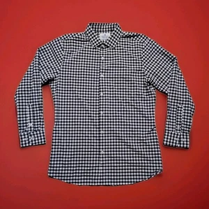 Mizzen + Main Shirt Men XL Trim Fit Leeward White Blue Gingham Check Performance - Picture 1 of 6