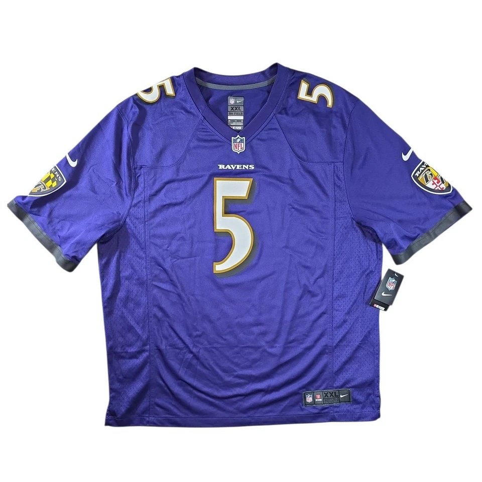 Nike NFL Ravens Joe Flacco #5 Jersey Men’s XXL Purple On Field Football Top Foto 1 de 4