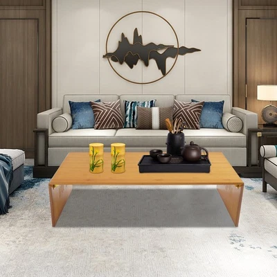 Mesa de centro dobrável de bambu japonesa sem montagem, 39,4*14,6*11,8 - Imagem 1 de 4