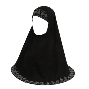 Women Glitter Rhinestone Muslim Turban Hijab Cap Modesty Head Wrap Scarf - Picture 1 of 7