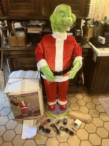 2004 Gemmy 5 Fuß lebensgroß animiert singend tanzender Grinch Weihnachten funktioniert sehr guter Zustand - Bild 1 von 24