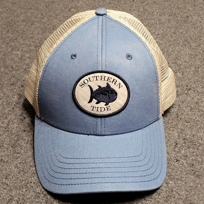 Southern Tide Hat Baseball Cap Mens Blue Skipjack Trucker Snapback Curved Bill  - Image 1 of 4