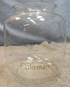 COLEMAN LANTERN & STOVE CO 1933-47 #355 GREEN LETTER STRAIGHT LINE PYREX GLOBE - Picture 1 of 6