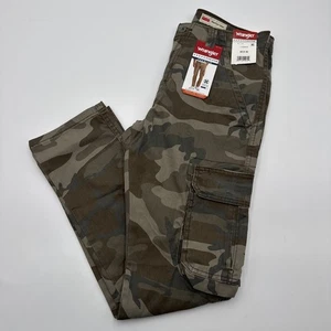 Wrangler Cargo Pants Uomo 28x30 Pantaloni Regolari Conici Mimetici Medium Elasticizzati Nuovi con etichette - Foto 1 di 9