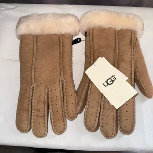 Guantes de gamuza UGG para mujer de piel de oveja suave castaño L $155 regalo de invierno - Imagen 1 de 7