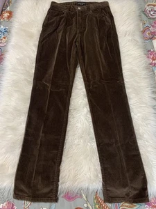 Vintage 90er Banana Republic Damen Samthose gerades Bein braun hoher Bund Gr. 8 - Bild 1 von 5