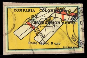 MOMEN: COLOMBIA SC #C4 1920 AIRMAIL SCADTA USED LOT #67515* - Picture 1 of 2