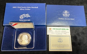 2005-P CHIEF JUSTICE JOHN MARSHALL PROOF SILVER DOLLAR COMMEMORATIVE OGP+COA! - Picture 1 of 4